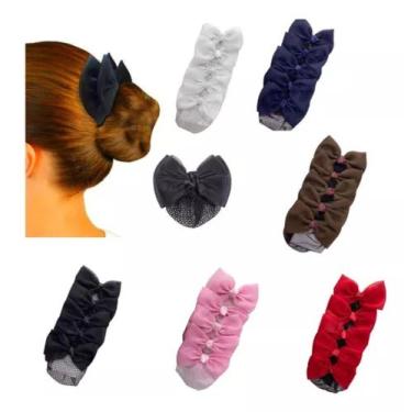 Imagem de Kit 05 Redinha laço Coque Cabelo Penteado Cozinha Estética Ballet Prof