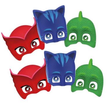 Imagem de Mascara Festa Pj Masks Decoração resistente 6 und mais cor - Regina