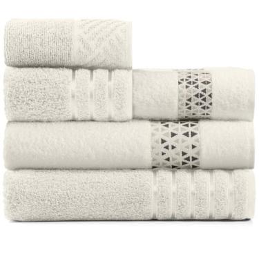 Imagem de Jogo de Toalhas de Banho 5 peças coleção Teka Diamante, Branco 1