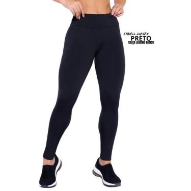 Imagem de 2 Calça Legging Suplex Básico Cintura Alta Academia Ou Dia A Dia Femin