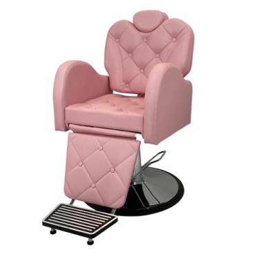 Imagem de Poltrona Cadeira Maquiagem Amanhecer - BM Móveis, Rosa Acetinado