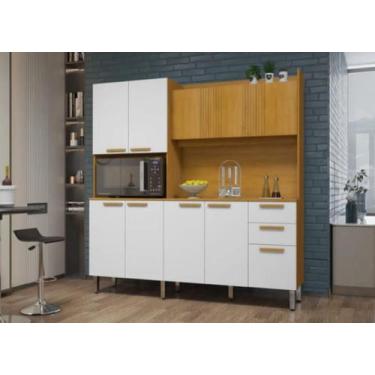 Imagem de Kit de Cozinha 10 Portas 2 Gavetas - Jean - CHF Móveis - Cinamomo/Bran