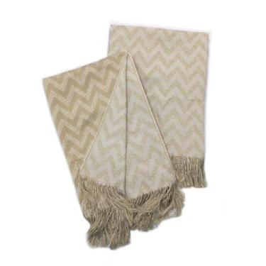 Imagem de Xale Manta para Sofá Decorativa 1,40mx2,10m Paris Bege - LOVE4HOME