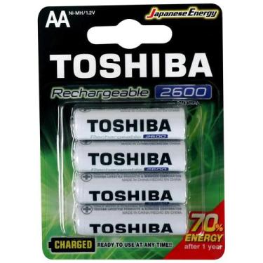 Imagem de Pilha Recarregável AA Toshiba 2600MAH TNH Cartela Com 4 Unidade