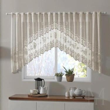 Imagem de Cortina Renda Bando Cascata 3M X 1M Alt Creme Bule Lisa - Interlar
