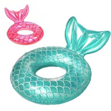 Imagem de Boia Bote Inflável Redonda Sereia Piscina Praia - LirenaBaby, Verde