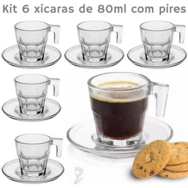 Imagem de Jogo Xícaras Com Pires Café Expresso Nespresso Vidro 12 Peças - Segred