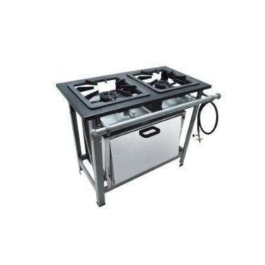 Imagem de Fogão 2 Bocas c/ Forno Super Luxo 40x40 Perfil 6,5 Alta pressão Metalm