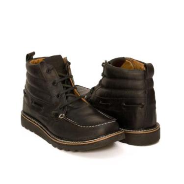 Imagem de Botina Coturno Retro Masculino Couro - RANCLAFE CALÇADOS, Preto, 40