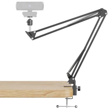 Imagem de SENLOO Suporte de webcam para mesa, suporte de câmera ajustável de 360 graus com rosca de 1/10.2 cm braçadeira de montagem para webcam com cabeça esférica