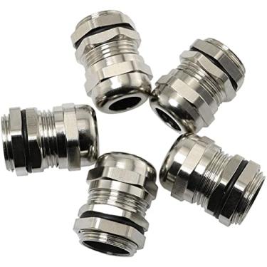 Imagem de SQXBK 5 peças PG11 5-10 mm Faixa de fio de metal à prova d'água conector prendedor trava cabo de enchimento glândula