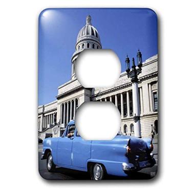 Imagem de 3dRose lsp_37737_6 Carro antigo na frente do Capitólio Havanna Cuba 2 plugues capa para tomadas, não aplicável