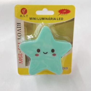 Imagem de Luminária Led De Tomada Estrela Infantil Diversa Cores, Verde