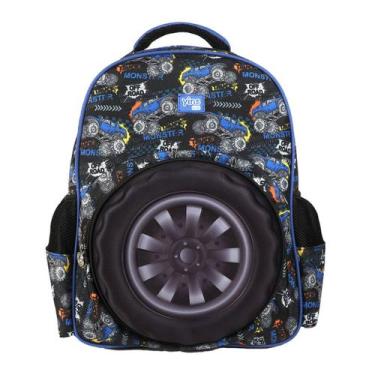 Imagem de Mochila Costas 14" Monster Truck 3D Infantil Escolar Passeio - Yins, A