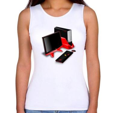 Imagem de Regata Feminina PC Gamer - Foca na Moda, Branco, GG