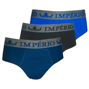Imagem de Kit Com 3 Cuecas Slip Elastico Exposto Imperio - Microfibra, M, Preto