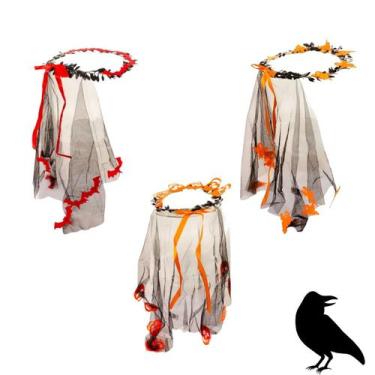 Imagem de Coroa de Folhas  com Caveiras Morcegos Fantasmas Festa Halloween - CIM