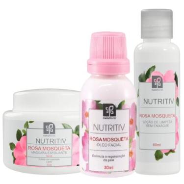 Imagem de Kit limpeza facial rosa mosqueta nutritiv (mascara, loção de limpeza, 