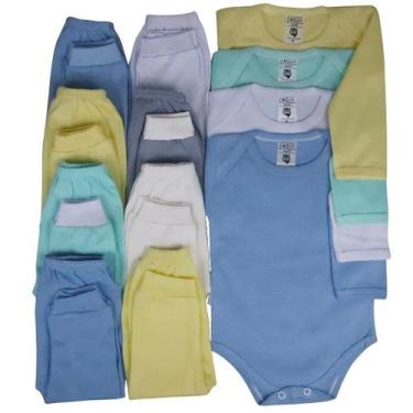 Imagem de Kit C/18pçs Roupa Bebê 100%algodão Body+mijão 100% algodão - Batutinha
