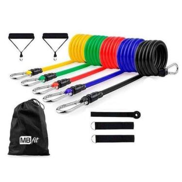 Imagem de Kit Extensor Elastico Treino Academia Exercicios Musculação - Fitness