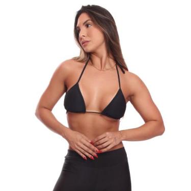 Imagem de Sutiã Biquíni Cortininha Tecido Anarruga - Brás e Cia, Preto, GG