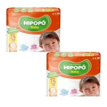 Imagem de Fralda infantil Hipopo Hiper 2 Pacotes Tamanho G Com 148 Unidades - Hi