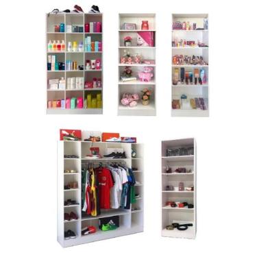 Imagem de Expositor Colméia Cabideiro Nichos = 5 Peças = Loja Roupas - Magia Móv