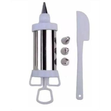 Imagem de Decorador Para Bolo Cupcake Inox 4 Bicos Espatula - Good Shoop