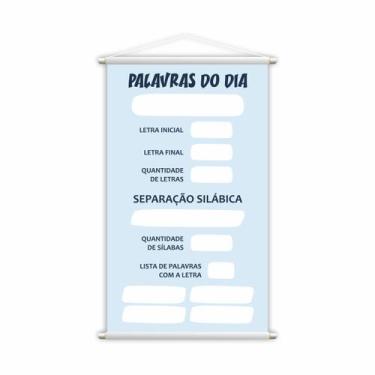Imagem de Banner Escolar Pedagógico Palavras do Dia Sílabas 80x50cm - PlimShop