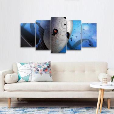 Imagem de Quadro Uchiha Obito Para Quarto Mosaico 5 Peças 125x60 - Wall Frame