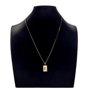 Imagem de Corrente Carti Fecho Lagosta 2mm pingente H Personalizado - A.R Varied