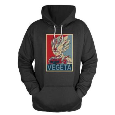 Imagem de Blusa De Frio Moletom Canguru Com Capuz Vegeta DBZ - MP Moda Masculina
