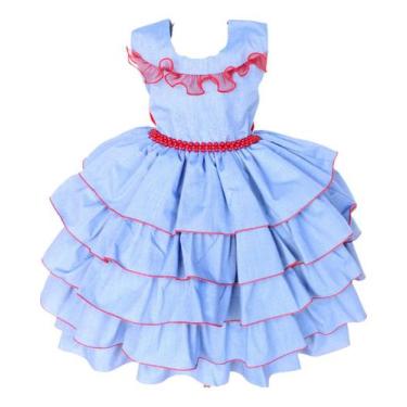 Imagem de Vestido Infantil E Juvenil Laço E Babado Com Tiara - Pingo de Gente, A