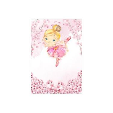 Imagem de Painel De Festa Vertical 1,50 x 2,20 - Bailarina Loira com Cerejeira 0