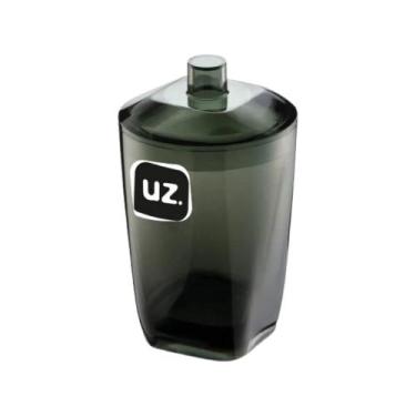 Imagem de Porta Algodão E Cotonete C/ Tampa Banheiro UZ - Uz Utilidades, Preto T