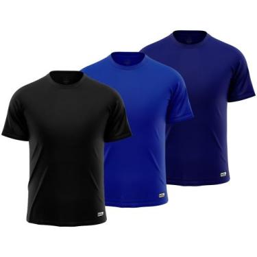 Imagem de Kit 3 Camiseta Masculina Lisa Proteção UV +50 Segunda Pele Térmica Vár