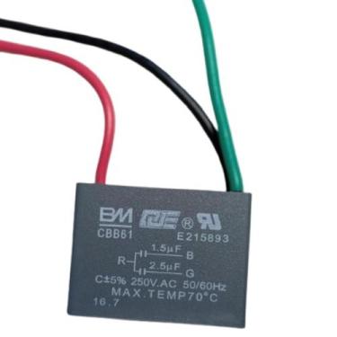 Imagem de Capacitor Quadrado P/ Ventilador 3 Fios 1,5 + 2,5uf 250v - Ventisol, 1