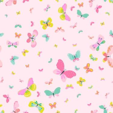 Imagem de Papel De Parede Adesivo Tons De Rosa Infantil Borboletas - Criptonita,