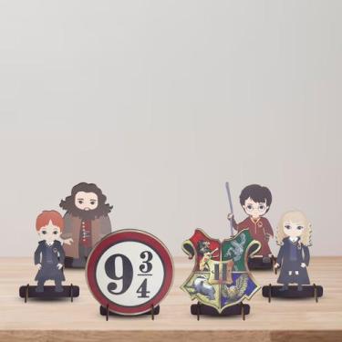 Imagem de Totens de Mesa Bruxinho Kit com 6 Displays 14cm Aniversário Mdf Adesiv