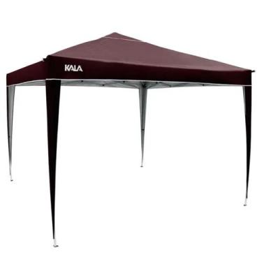 Imagem de Tenda Gazebo Dobrável 3m x 3m Com Pés em Alumínio Marrom 309973 Kala