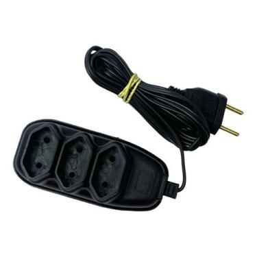 Imagem de Extensão Elétrica Bipolar Cor Preta 2 Metros - Líder Lux