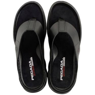 Imagem de Chinelo de Dedo Masculino Casual Dia a Dia em Couro Levitech Pegada 134103