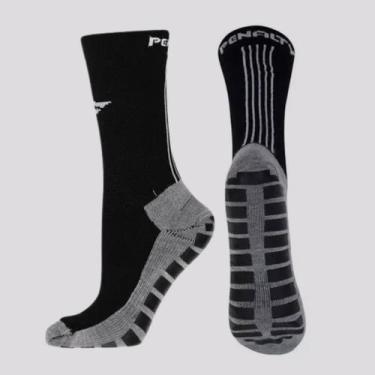 Imagem de Meia Penalty Grip Antiderrapante Preta, 39-44