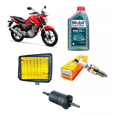 Imagem de Kit Revisão Simples Titan 160 Fan 160 Start Vela Oleo Filtro - MOBIL