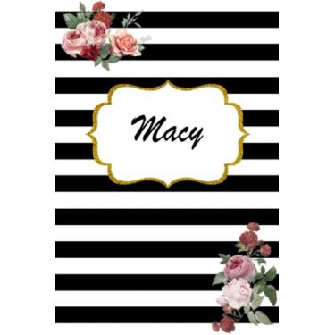 Imagem de Macy: Classic Floral Personalized Notebook/Journal/ Log Book/ Planner With Name, 110 pages of your selected paper, planner. Size: 6” x 9”