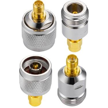 Imagem de POBADY RP-SMA para Adaptador Tipo N RP-SMA Adaptador de Antena Wi-fi 4 Kit para Antena wi-fi Externa Wlan RPSMA Wlan 4g Roteador wi-fi Roteador Sem Fio Bluetooth