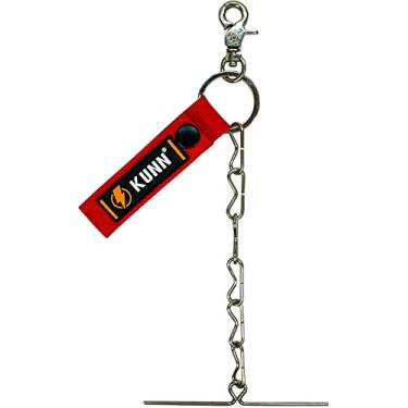 Imagem de KUNN Suporte de fita elétrica, fio dental de fita de uso duplo, corrente de suporte de fita rápida melhorada para cinto de ferramentas com chaveiro, laço de pressão e botão (1 pacote, vermelho)