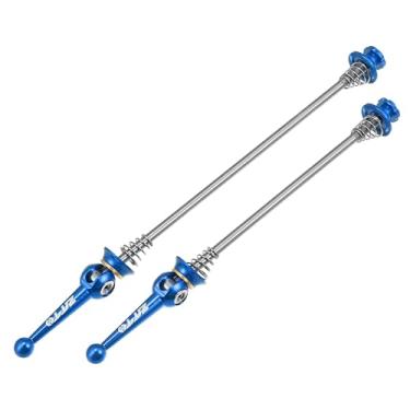 Imagem de X AUTOHAUX 1 par de eixos de liberação rápida para bicicleta, alavanca dianteira, traseira, cubo de roda 140 mm, 14 cm, 180 mm, azul para bicicleta de estrada MTB Moutain