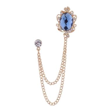 Imagem de Broche de lapela masculino com borla de gema elegante para pendurar correntes de colar broche para terno de carreira smoking de camisas gravata chapéu cachecol para namorado pai aniversário, Liga de