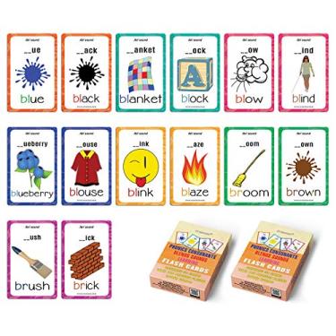Imagem de Creanoso Cartões didáticos de aprendizagem de sons da Phonics (2 baralhos) – Ideias de presentes de design portátil para festa de aniversário para crianças meninos e meninas – Brinquedos divertidos em grupo de atividades de jogo
